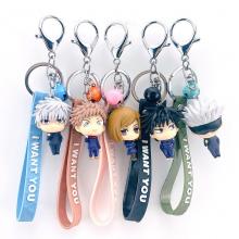 Jujutsu Kaisen anime figure doll key chains set(5pcs aset)