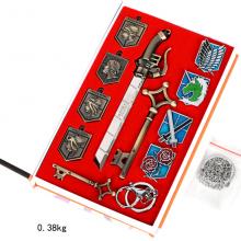 Attack on Titan anime key chains weapons a set