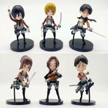 Attack on Titan anime figures set(6pcs a set)(OPP ...