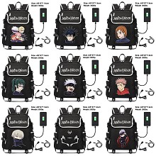 Jujutsu Kaisen anime USB charging laptop backpack ...