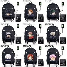 Jujutsu Kaisen anime USB charging laptop backpack ...