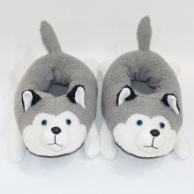 Husky plush shoes slippers a pair 30CM