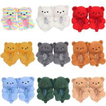 Teddy bear anime plush shoes slippers a pair 22CM/29CM