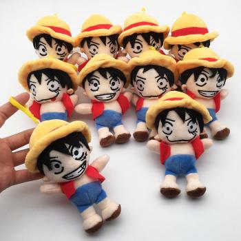 14CM One Piece Luffy anime plush dolls set(10pcs a set)