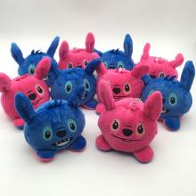 4inches Stitch reversible anime plush doll key cha...