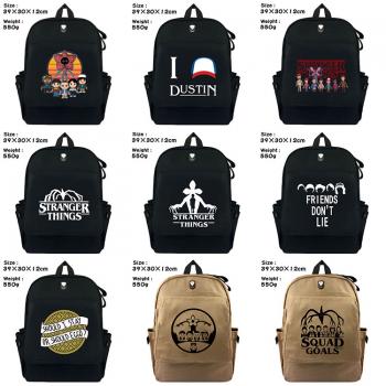 Stranger Things anime canvas backpack bag