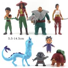 Raya and The Last Dragon anime figures set(8pcs a set)(OPP bag)