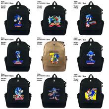 Sonic The Hedgehog game canvas backpack bag