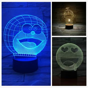 Doraemon  3D 7 Color Lamp Touch Lampe Nightlight+USB