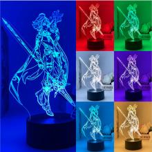 Genshin Impact  3D 7 Color Lamp Touch Lampe Nightlight+USB