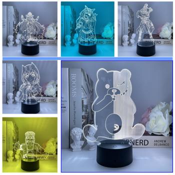 Dangan Ronpa anime 3D 7 Color Lamp Touch Lampe Nightlight+USB