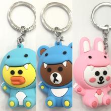 Bear Brown Bunny Cony anime figure doll key chain