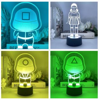 Squid game 3D 7 Color Lamp Touch Lampe Nightlight+USB