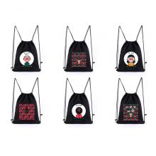 Squid game drawstring backpack bag
