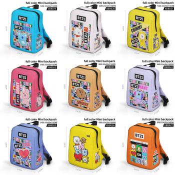 BTS BT21 star full color mini backpack bag