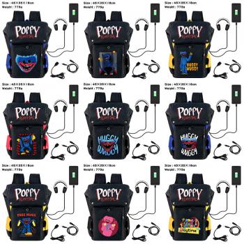 Poppy Playtime game USB nylon backpack school bag