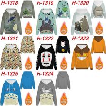 Totoro thickened and cashmere hoodie sweater cloth