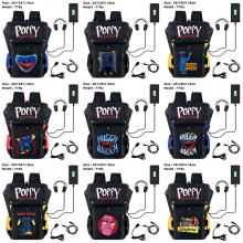 Poppy Playtime game USB nylon backpack school bag