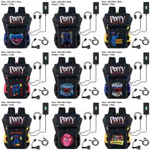 Poppy Playtime game USB nylon backpack school bag