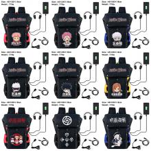 Jujutsu Kaisen anime USB nylon backpack school bag