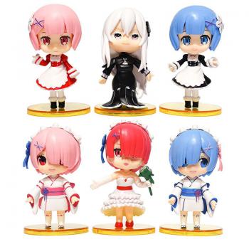 Re:Life in a different world from zero rem and ram anime figures set(6pcs a set)