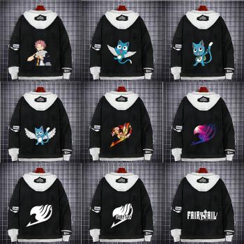 Fairy Tail anime fake two pieces denim jacket hoodie cloth