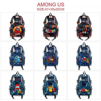 Among Us game USB camouflage backpack school bag