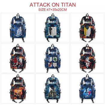 Attack on Titan anime USB camouflage backpack school bag