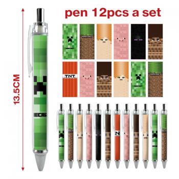 Minecraft game ballpoint pen ball pens(12pcs a set)