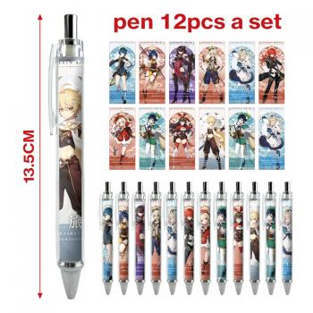 Genshin Impact game ballpoint pen ball pens(12pcs a set)