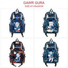 Gawr Gura anime USB camouflage backpack school bag