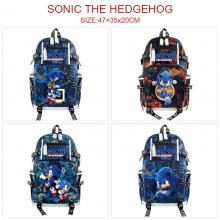 Sonic The Hedgehog game USB camouflage backpack sc...