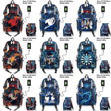 Fairy Tail anime USB camouflage backpack school bag