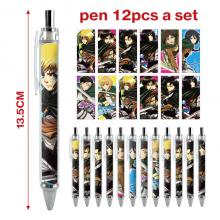 Attack on Titan anime ballpoint pen ball pens(12pcs a set)