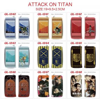 Attack on Titan anime long zipper wallet purse