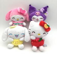 5inches hello kitty Melody Kuromi plush dolls set(4pcs a set)