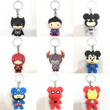 Batman Super-man Flash Steppenwolf figure doll key chains