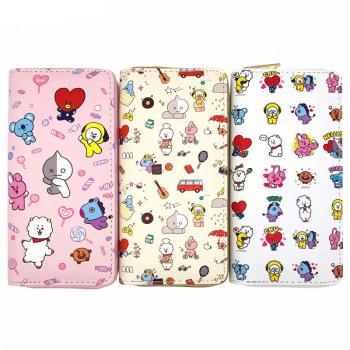 BTS BT21 star zipper long wallet purse