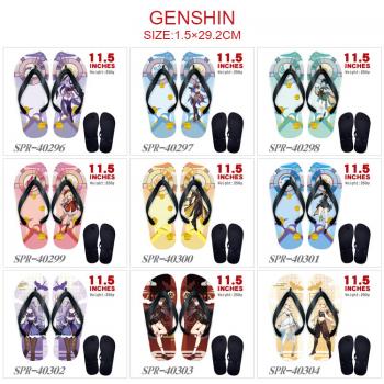 Genshin Impact game flip flops shoes slippers a pair