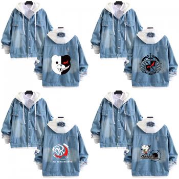 Dangan Ronpa fake two pieces denim jacket hoodie cloth