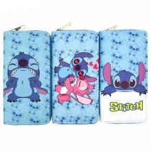 Stitch anime zipper long wallet purse