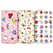 BTS BT21 star zipper long wallet purse