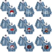 Naruto fake two pieces denim jacket hoodie cloth