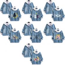 Sailor Moon fake two pieces denim jacket hoodie cloth