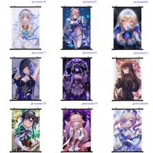 Genshin Impact game wall scroll wallscrolls