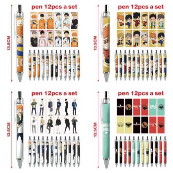 Haikyuu anime ballpoint pen ball pens(12pcs a set)