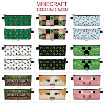 Minecraft game PU zipper pen case pencil bag