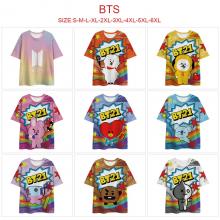 BTS BT21 star short sleeve t-shirt