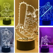 Chainsaw Man anime 3D 7 Color Lamp Touch Lampe Nightlight+USB