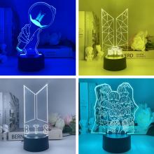 BTS BT21 star 3D 7 Color Lamp Touch Lampe Nightlig...